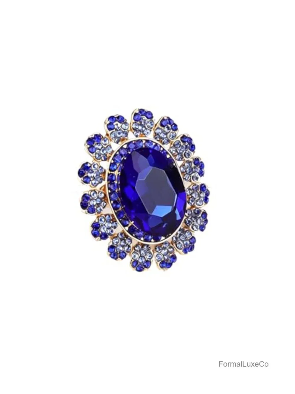 Boho Rhinestone Cocktail Ring Vintage Halo Ring Alloy Adjustable